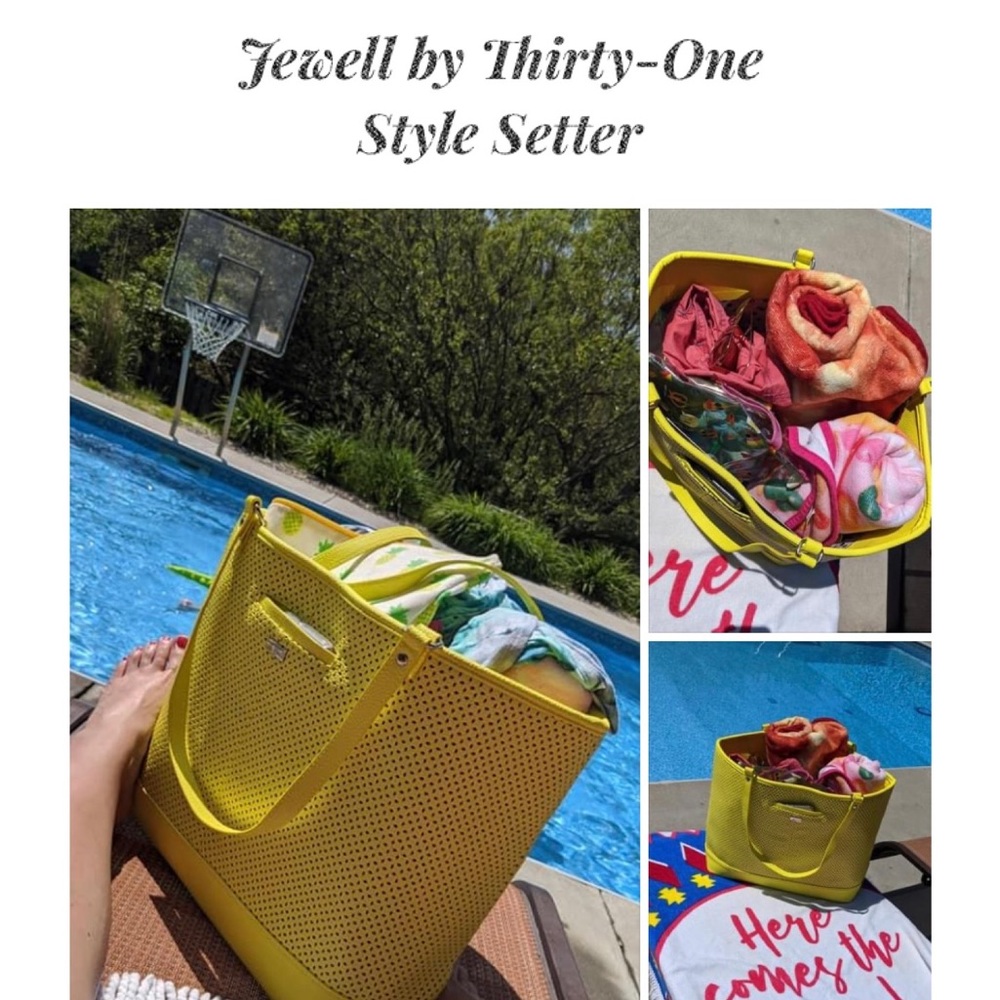 Thirty-One Style Setter Tote in Citron Pop Petal Punch